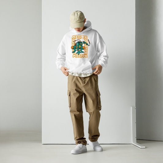 Kylian Mbappe Orange Ninja Turtle Michelangelo Unisex Hoodie White Hoodies Football Kylian Mbappe Ninja Turtles PSG Real Madrid Next Cult Brand