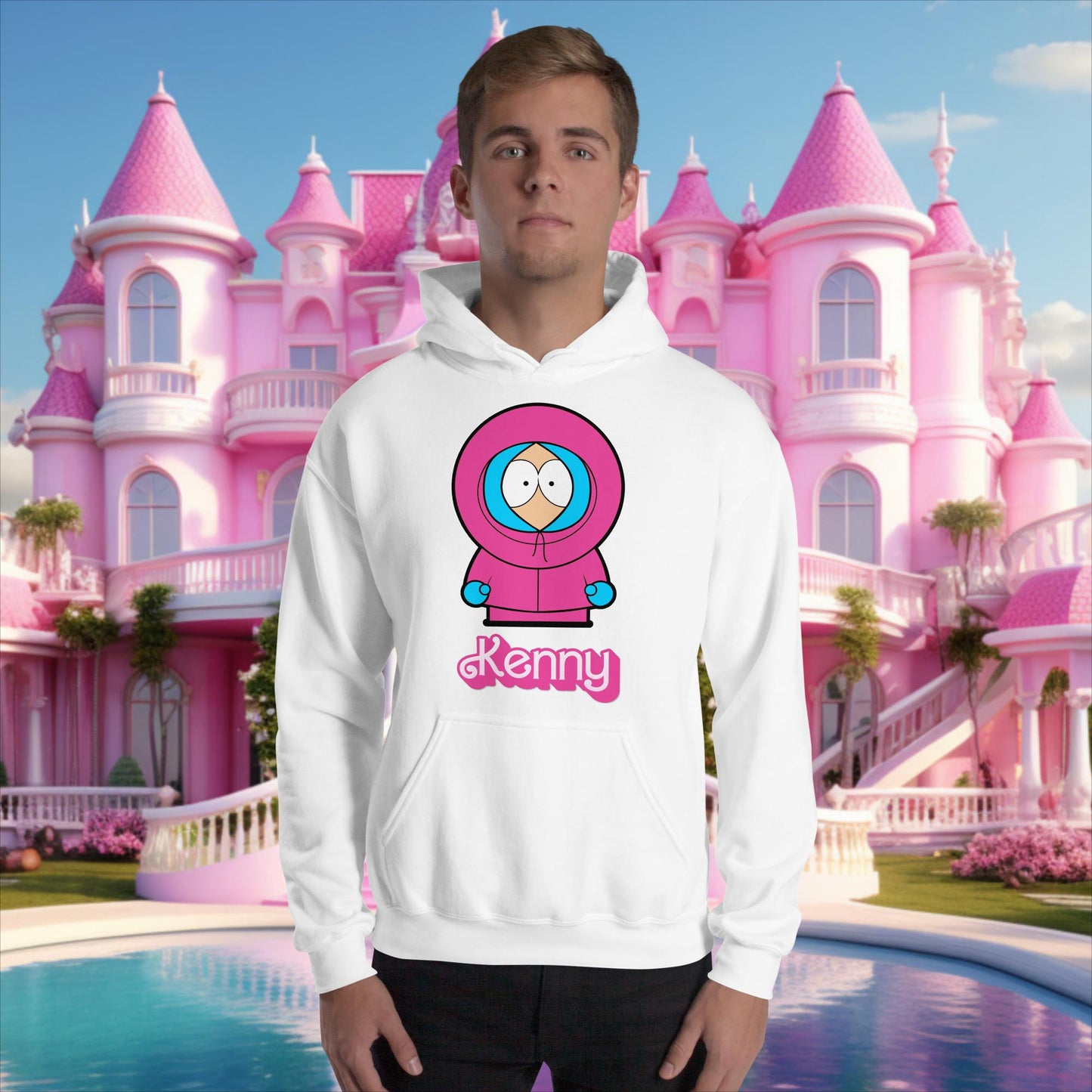 Kenny McCormick Ken Ryan Gosling Barbie South Park Kenny Unisex Hoodie White Hoodies Barbie Ken Kenny Movies South Park TV Shows Next Cult Brand