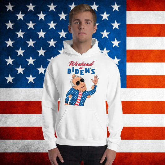 Weekend at Biden's Hoodie Joe Biden Meme Pullover Democrat Hoodie Republican Hoodie Trump Hoodie Politics Hoodie Elections Hoodie Trump GiftUnisex Hoodie White Hoodies Democrats Joe Biden Politics Next Cult Brand