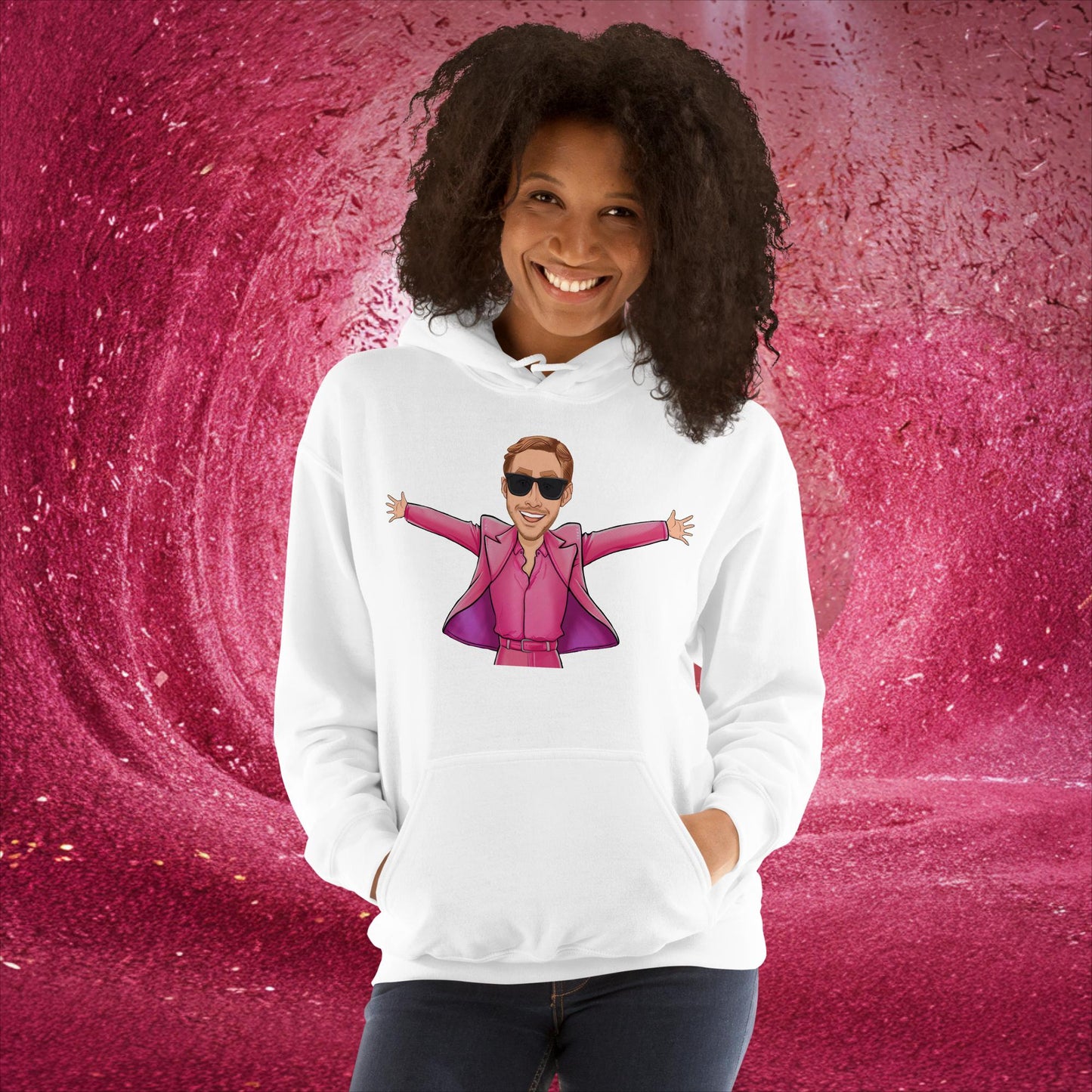 Ken Barbie Ryan Gosling I'm Just Ken Unisex Hoodie White Hoodies Barbie Celebrities Ken Movies Ryan Gosling Next Cult Brand