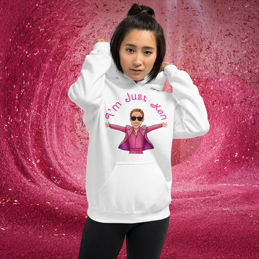Ken Barbie Ryan Gosling I'm Just Ken Unisex Hoodie White Hoodies Barbie Celebrities Ken Movies Ryan Gosling Next Cult Brand