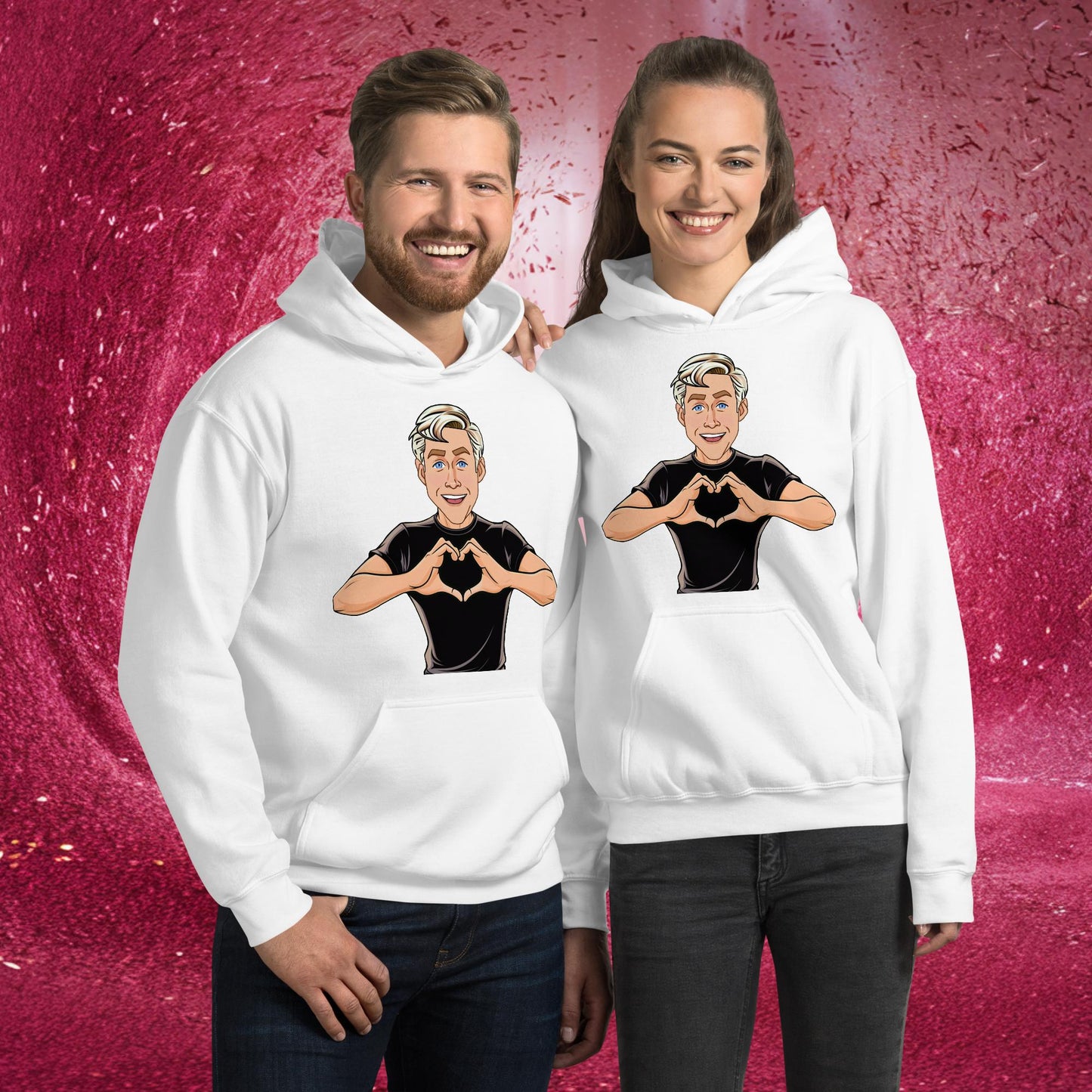 I Love Ryan Gosling Ken Barbie Movie I am Kenough Unisex Hoodie White Hoodies Barbie Celebrities Ken Movies Ryan Gosling Next Cult Brand