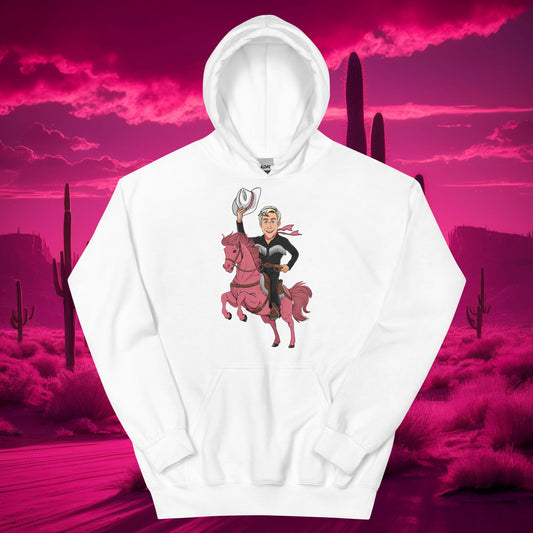 Ryan Gosling Ken Cowboy Horse Barbie Movie Patriarchy Unisex Hoodie White Hoodies Barbie Celebrities Ken Movies Ryan Gosling Next Cult Brand