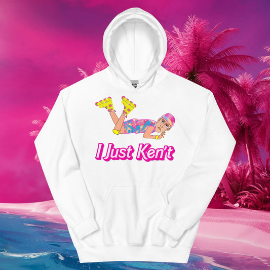 I Just Ken't I just Can't Ryan Gosling Ken Barbie Movie Unisex Hoodie White Hoodies Barbie Celebrities Ken Movies Ryan Gosling Next Cult Brand