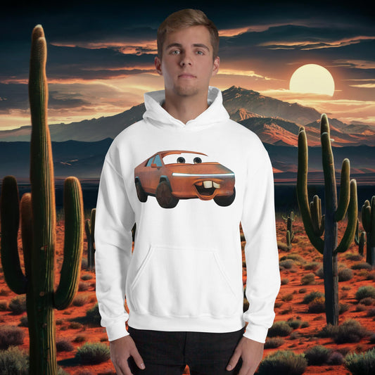 Rusty Tesla Cybertruck Elon Musk Cars Movie Tow Mater Unisex Hoodie White Hoodies Cars Movie Celebrities Cybertruck Elon Musk Movies Tesla Next Cult Brand