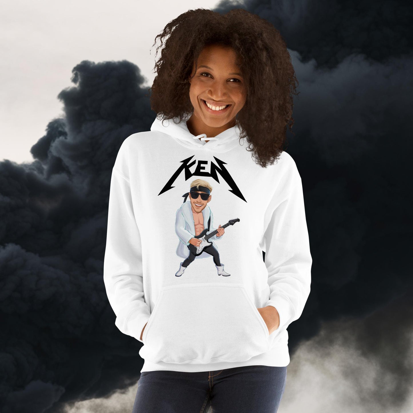 Rockstar Ken Barbie Movie Ryan Gosling Unisex Hoodie White Hoodies Barbie Celebrities Ken Movies Ryan Gosling Next Cult Brand