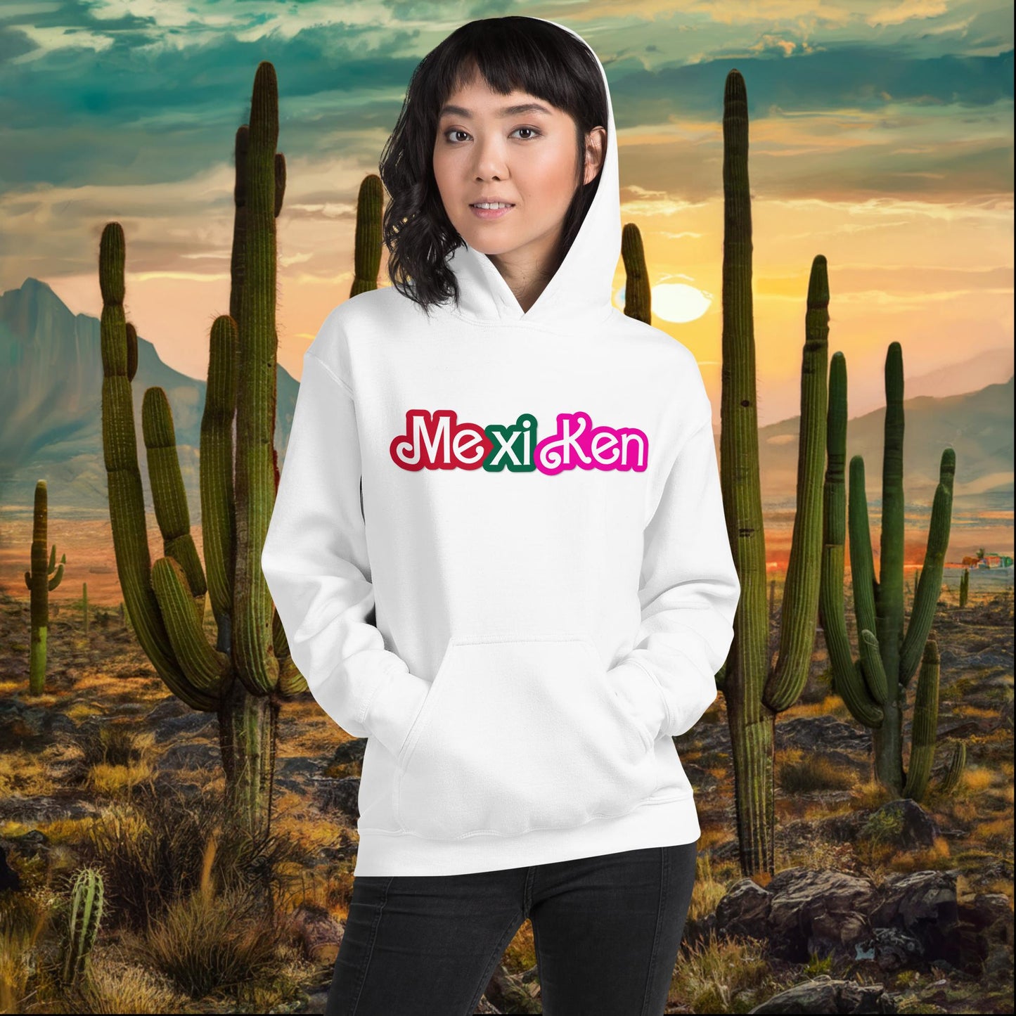 MexiKen Ken Barbie Mexico Mexican Mexicana Latino Latina Latinx Unisex Hoodie White Hoodies Barbie Ken Mexico Movies Next Cult Brand