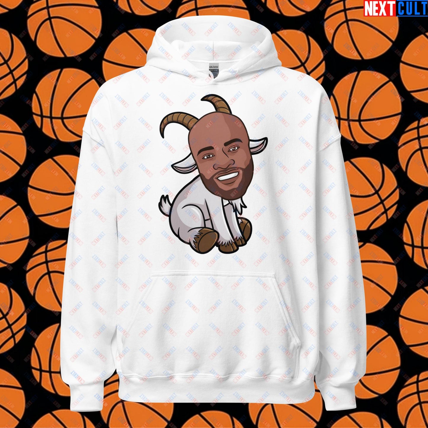 Vince Carter G.O.A.T. Hoodie - Greatest of All Time Basketball Meme Sweatshirt - Funny Vince Carter Cartoon Pullover for Basketball Fans - Perfect Gift for GOAT Lovers Unisex Hoodie White Hoodies Basketball G.O.A.T. NBA Toronto Raptors Vince Carter Next Cult Brand