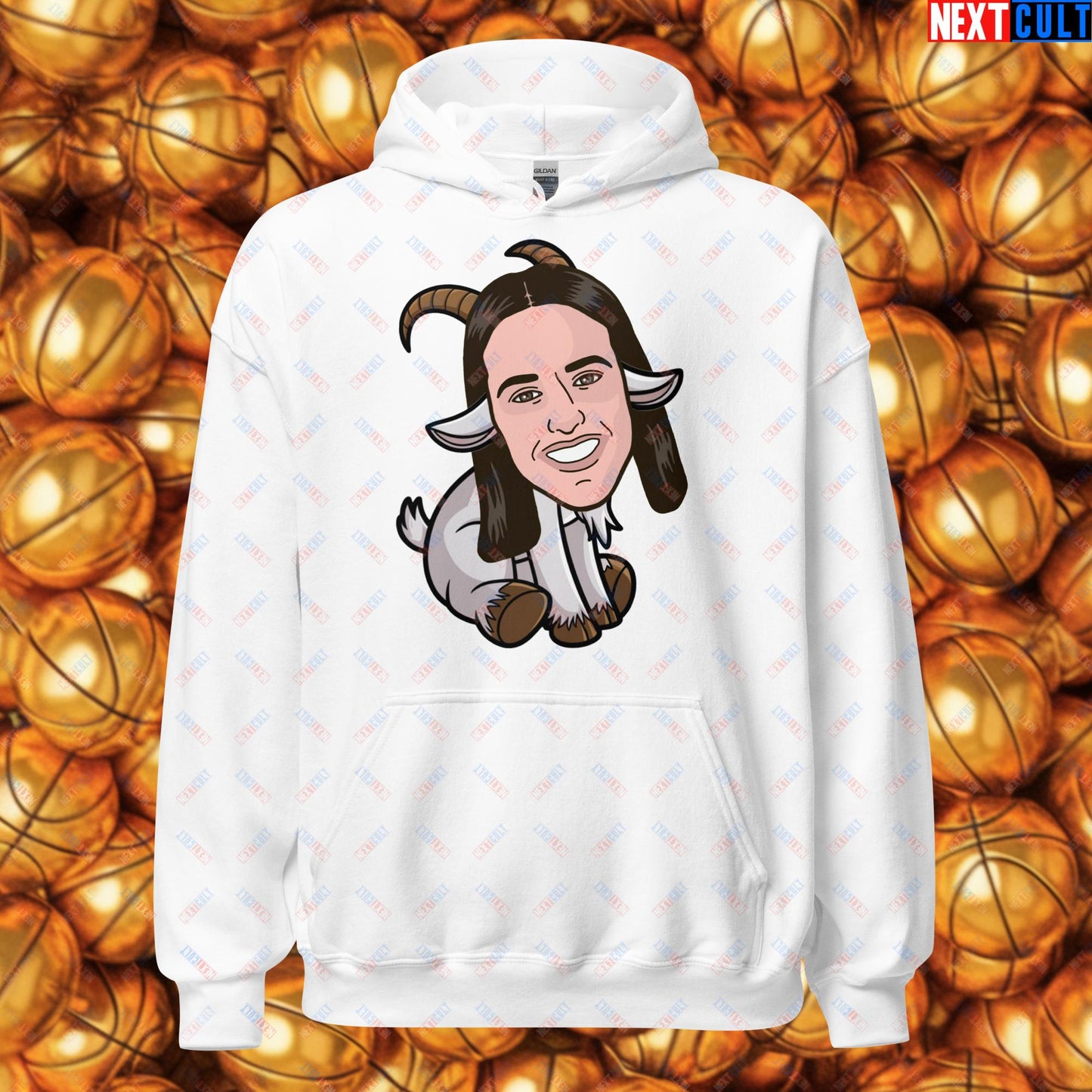 Caitlin Clark G.O.A.T. Hoodie - Greatest of All Time Basketball Sweatshirt - Indiana Fever & WNBA Fan Pullover - Funny Women's Basketball Meme Hooded Sweatshirt Unisex Hoodie White Hoodies Basketball Caitlin Clark G.O.A.T. Indiana Fever WNBA Next Cult Brand
