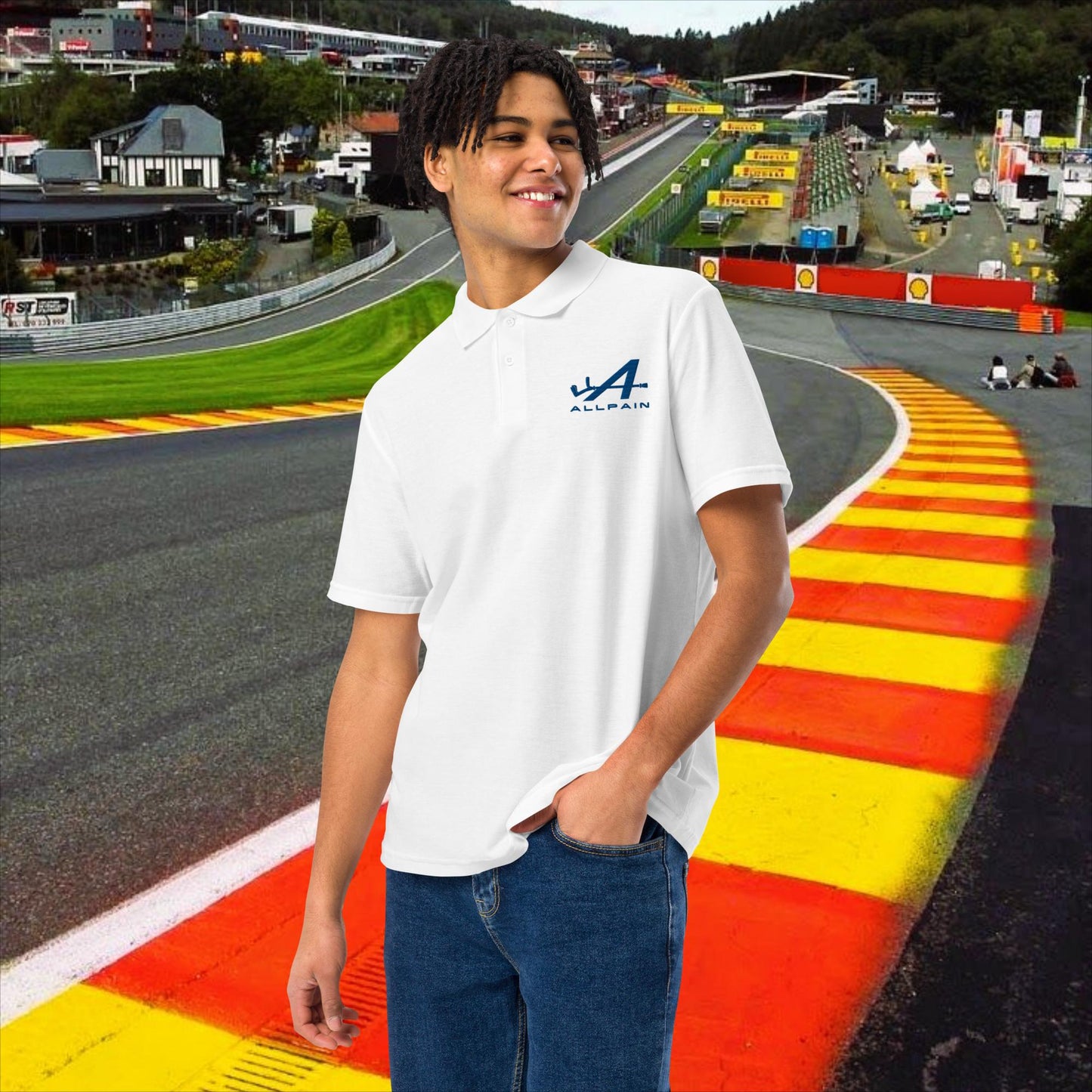 Allpain Alpine F1 Formula 1 Pierre Gasly Esteban Ocon Alpine Unisex polo shirt White Polo Shirts Alpine F1 Next Cult Brand