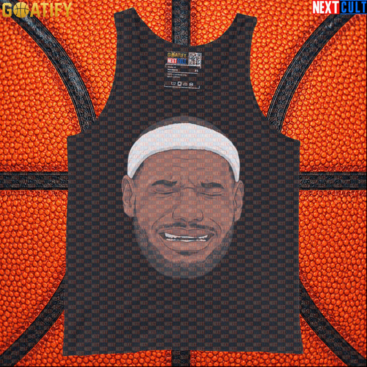 Crying LeBron Meme Tank Top – Funny NBA Basketball Muscle Shirt Gift for Sports Fans Black Tank Tops Next Cult Brand