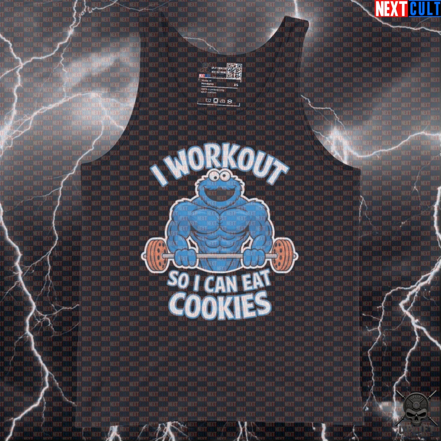 Funny Gym Tank Top I Workout So I Can Eat Cookies Muscle Shirt Fitness Vest Tank Tops Next Cult Brand