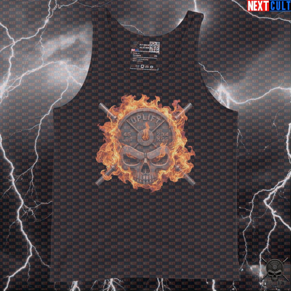 Tank Top Flaming Skull Muscle Shirt for Lifters Gym Training Gift Uplift Iron Club Tank Tops Next Cult Brand