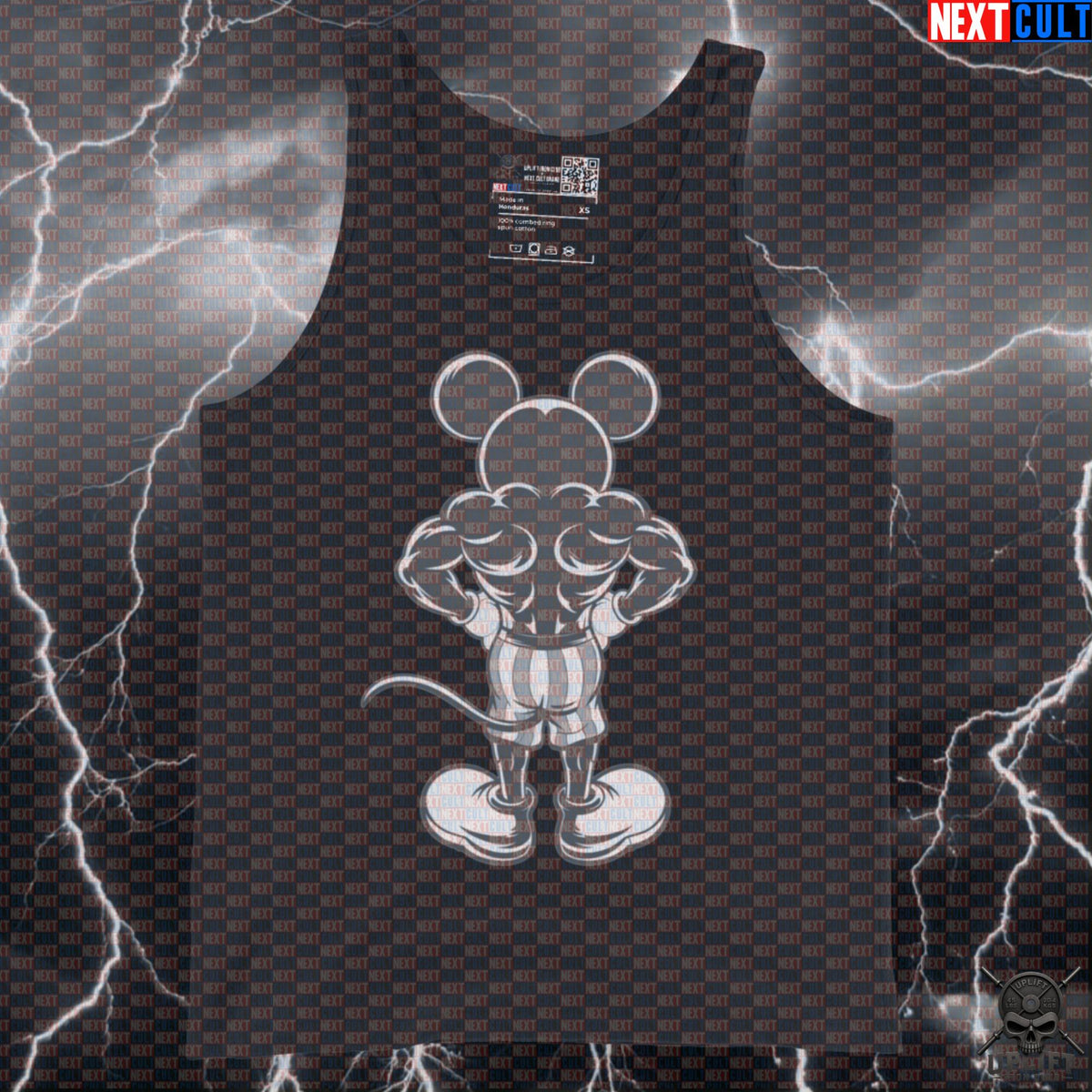 Funny Lat Spread Gym Tank Top | Mickey Mouse Bodybuilding Vest | Muscle Shirt For Gym Bros & Lifters Tank Tops Next Cult Brand
