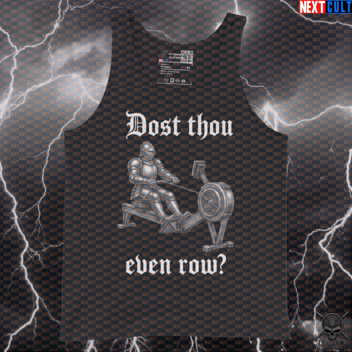 Rowing Tank Top – Dost Thou Even Row Medieval Knight Muscle Shirt for RowErg Athletes Tank Tops Next Cult Brand