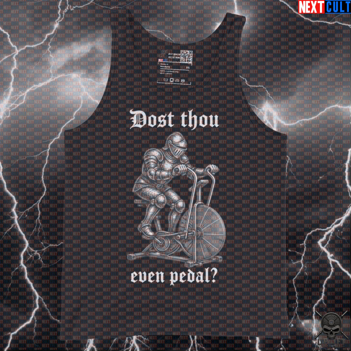 Gym Tank Top Dost Thou Even Pedal Medieval Air Bike Humor for CrossFit & Conditioning Tank Tops Next Cult Brand