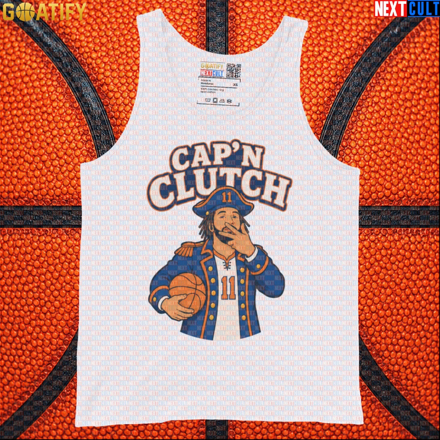 Jalen Brunson Tank Top – Captain Clutch Muscle Shirt for Knicks Fans and Pickup Basketball White Next Cult Brand