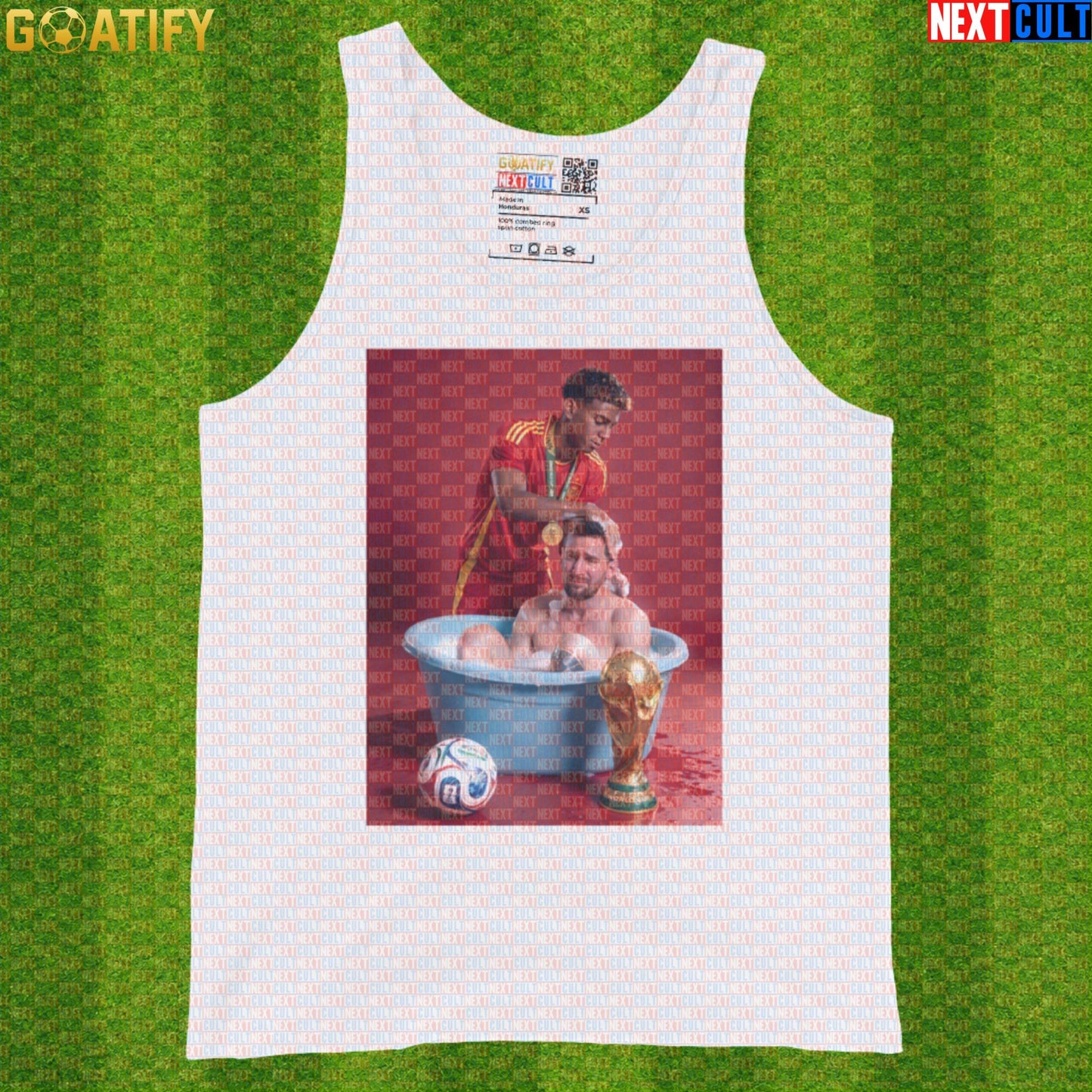 Lamine Yamal Tank Top – Reversed Roles Bath Meme Vest for Soccer Training and Spain Fans White Tank Tops Next Cult Brand