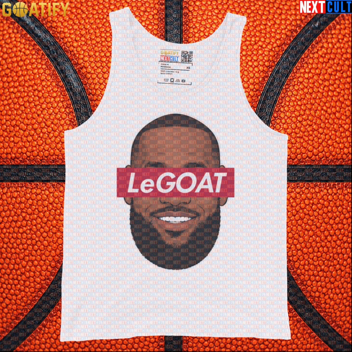 LeBron James Tank Top – LeGOAT Muscle Shirt Gym Gift for Basketball Fans and NBA Game Days White Tank Tops Next Cult Brand