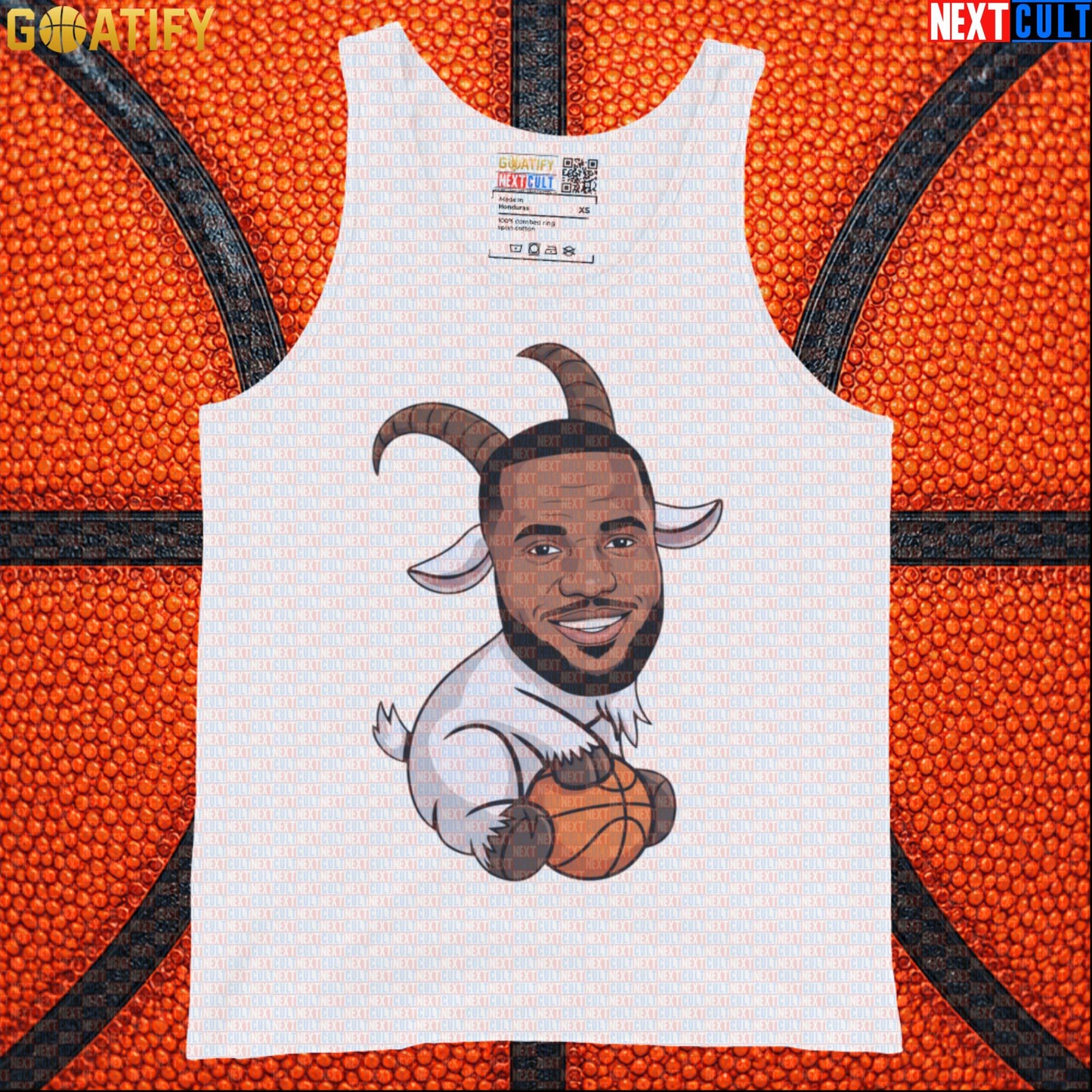LeBron James Tank Top – LeGOAT Basketball Muscle Shirt for Gym, Court and NBA Fans White Tank Tops Next Cult Brand