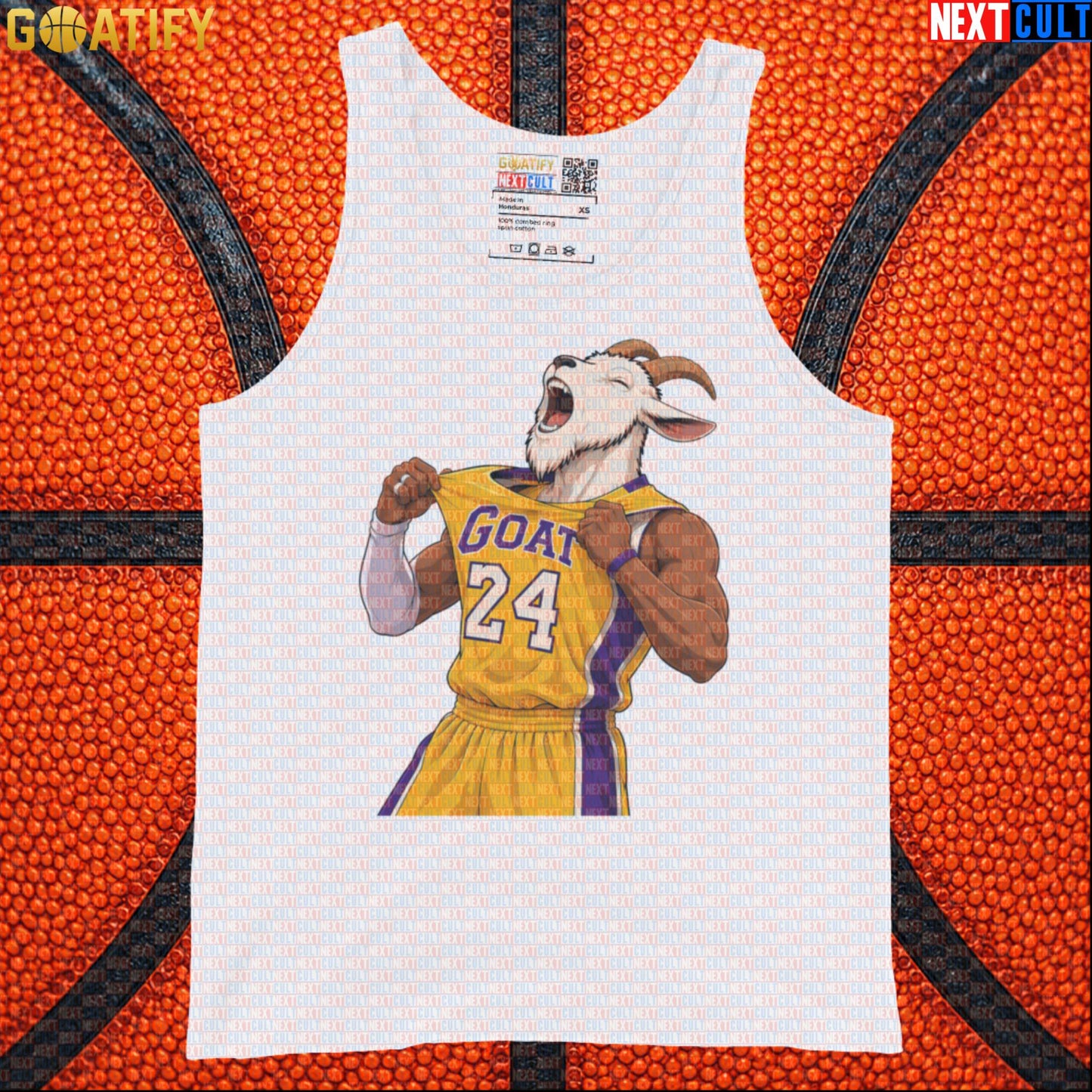 Kobe Bryant Tank Top – No. 24 GOAT Celebration Muscle Shirt for Basketball Training White Tank Tops Next Cult Brand