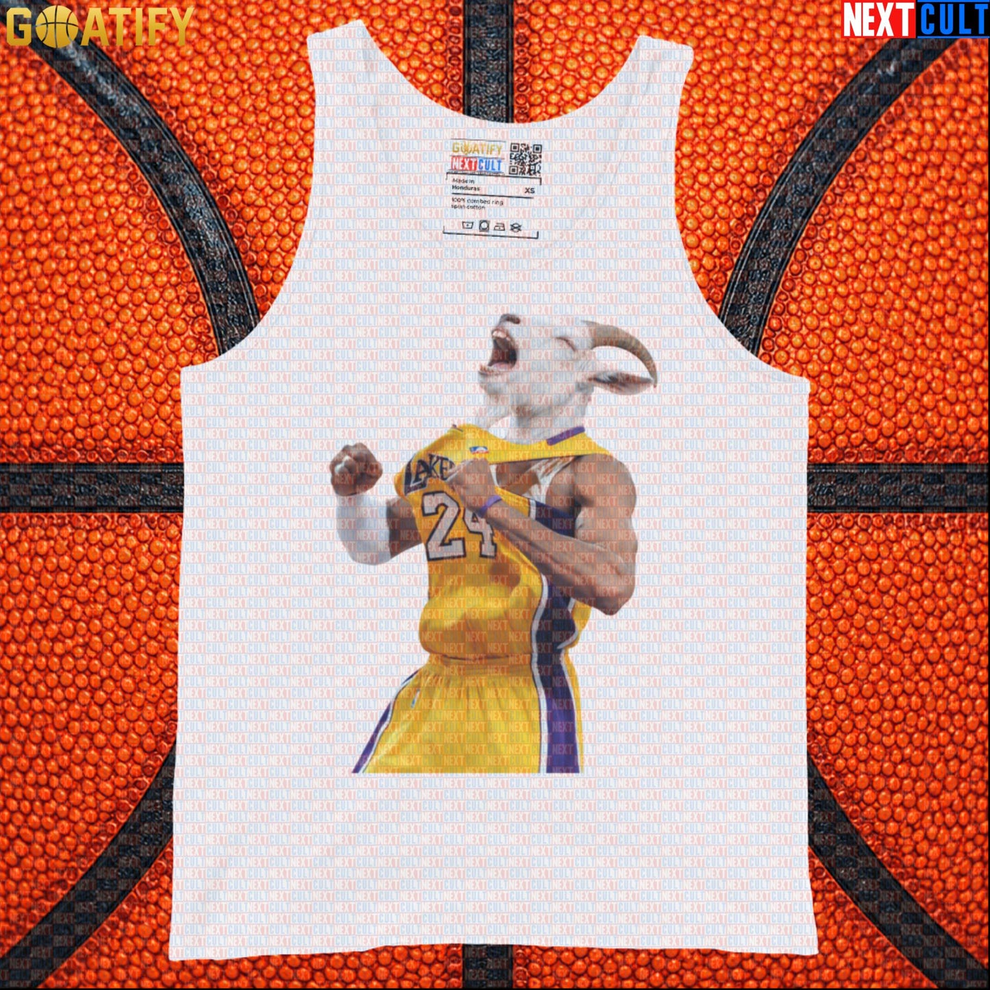 Kobe Bryant Tank Top – GOAT Celebration Muscle Shirt for Los Angeles Lakers Basketball Fans White Tank Tops Next Cult Brand
