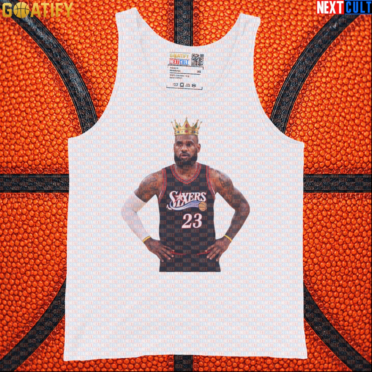 LeBron James Tank Top – King of Philly 76ers Basketball Muscle Shirt for NBA Fans & Gym White Tank Tops Next Cult Brand