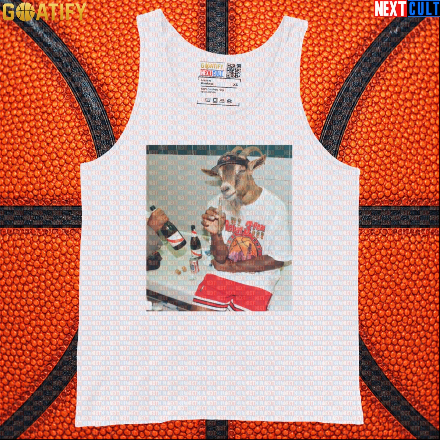 Michael Jordan Tank Top – Repeat 3-Peat GOAT Basketball Vest for Chicago Bulls Fans White Tank Tops Next Cult Brand