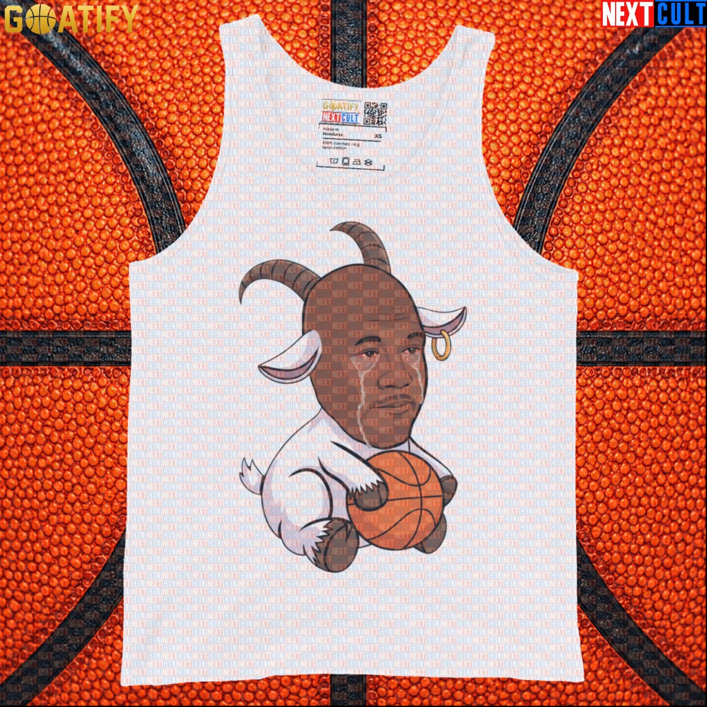 Michael Jordan Tank Top - Crying Jordan GOAT Meme Muscle Shirt for Chicago Bulls NBA Fans White Tank Tops Next Cult Brand
