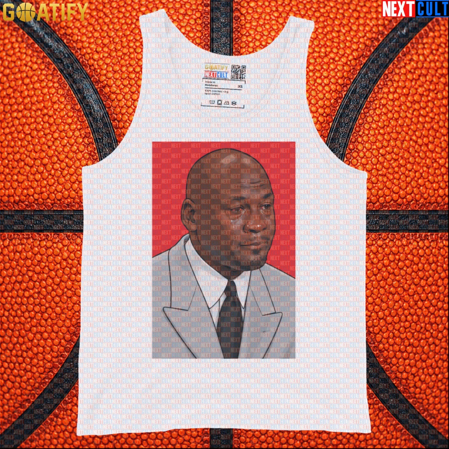 Michael Jordan Tank Top Crying Jordan Meme Muscle Shirt Gift for Chicago Bulls NBA Fans White Tank Tops Next Cult Brand
