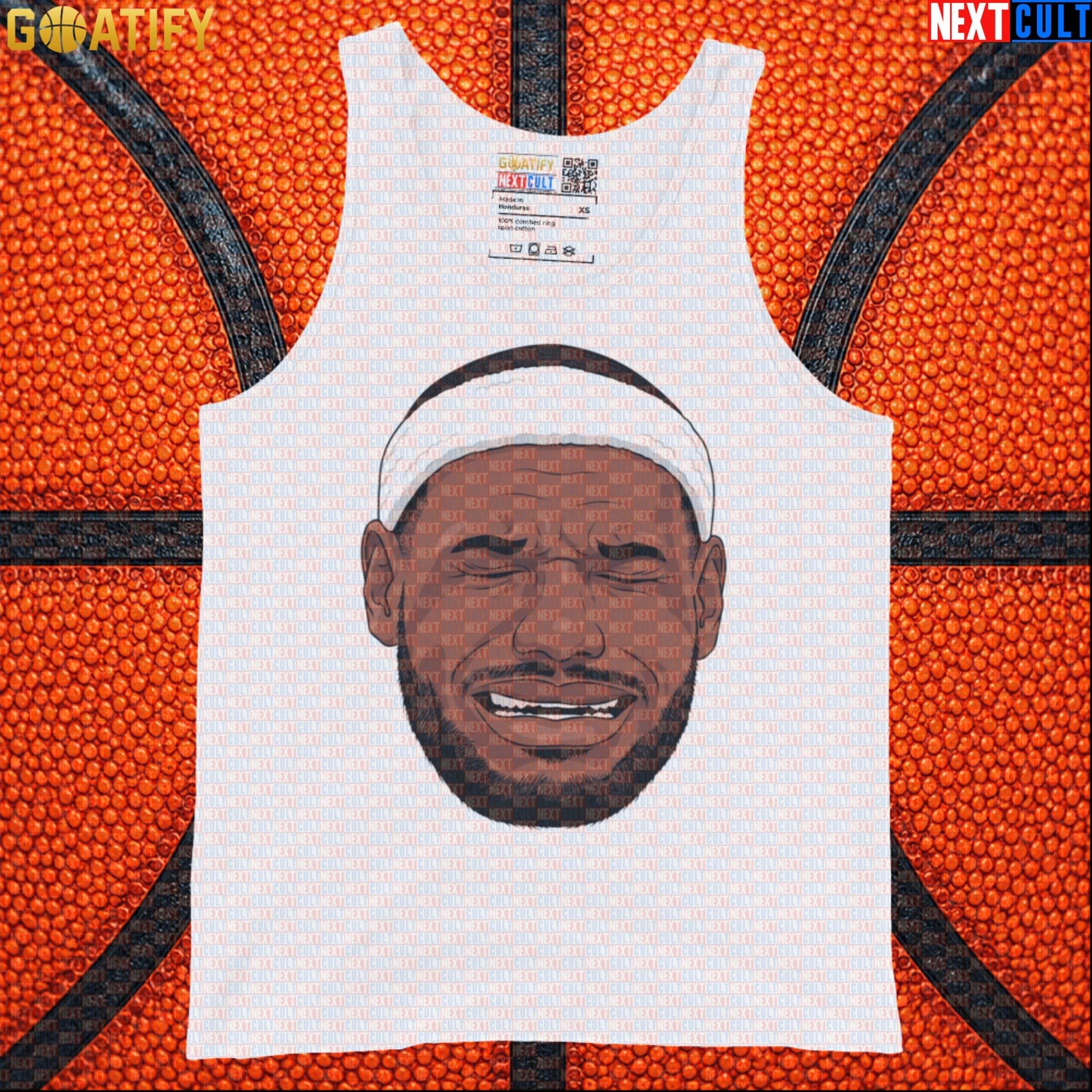Crying LeBron Meme Tank Top – Funny NBA Basketball Muscle Shirt Gift for Sports Fans White Tank Tops Next Cult Brand