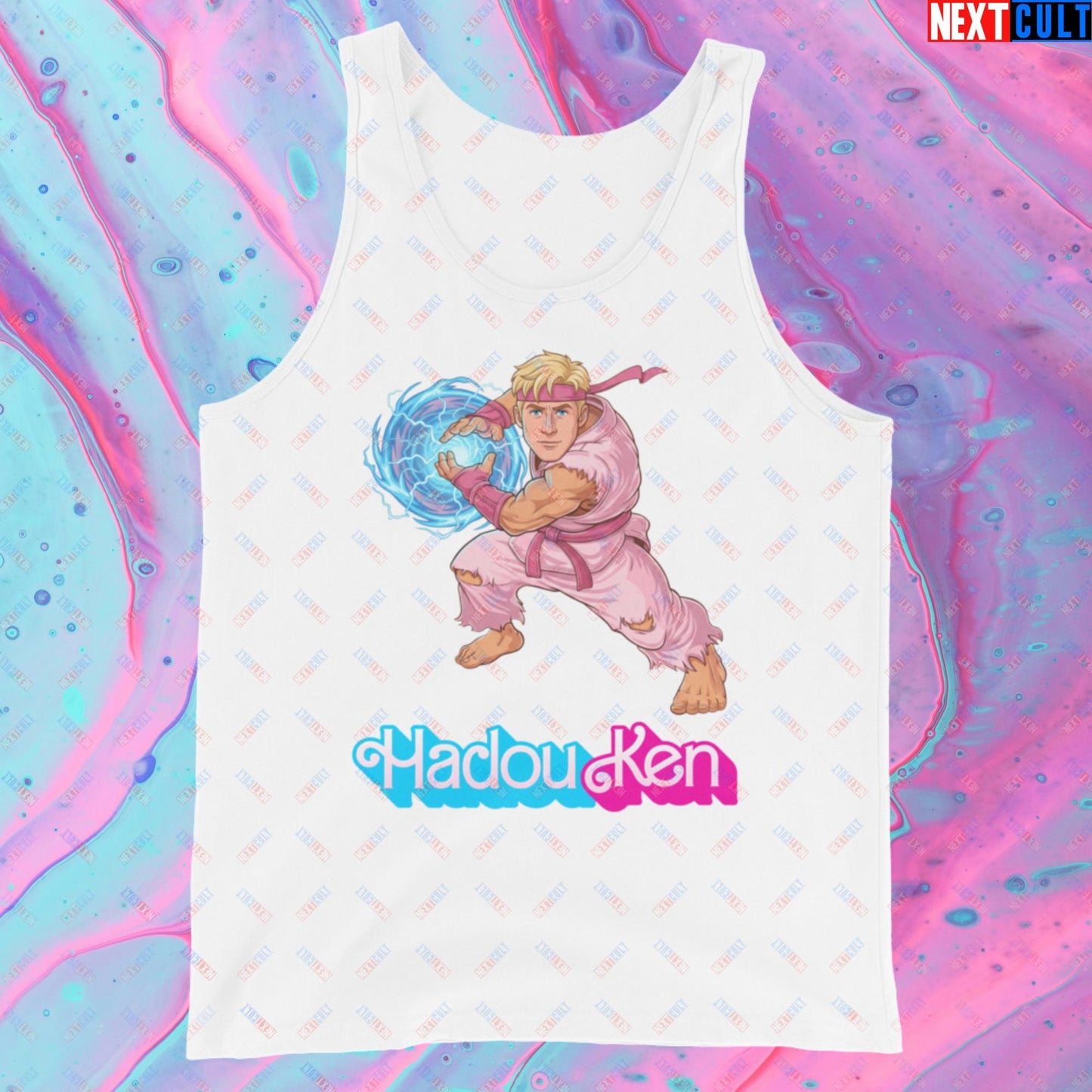 Hadouken Ken Barbie Ryan Gosling Street Fighter Funny Tank Top White Tank Tops Next Cult Brand