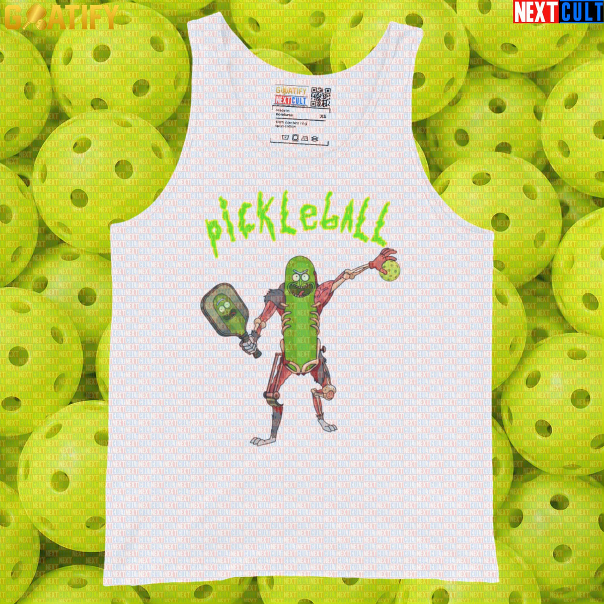 Pickleball Tank Top Pickle Rick Sports Meme for Players, Court Days & Funny Gifts White Tank Tops Next Cult Brand