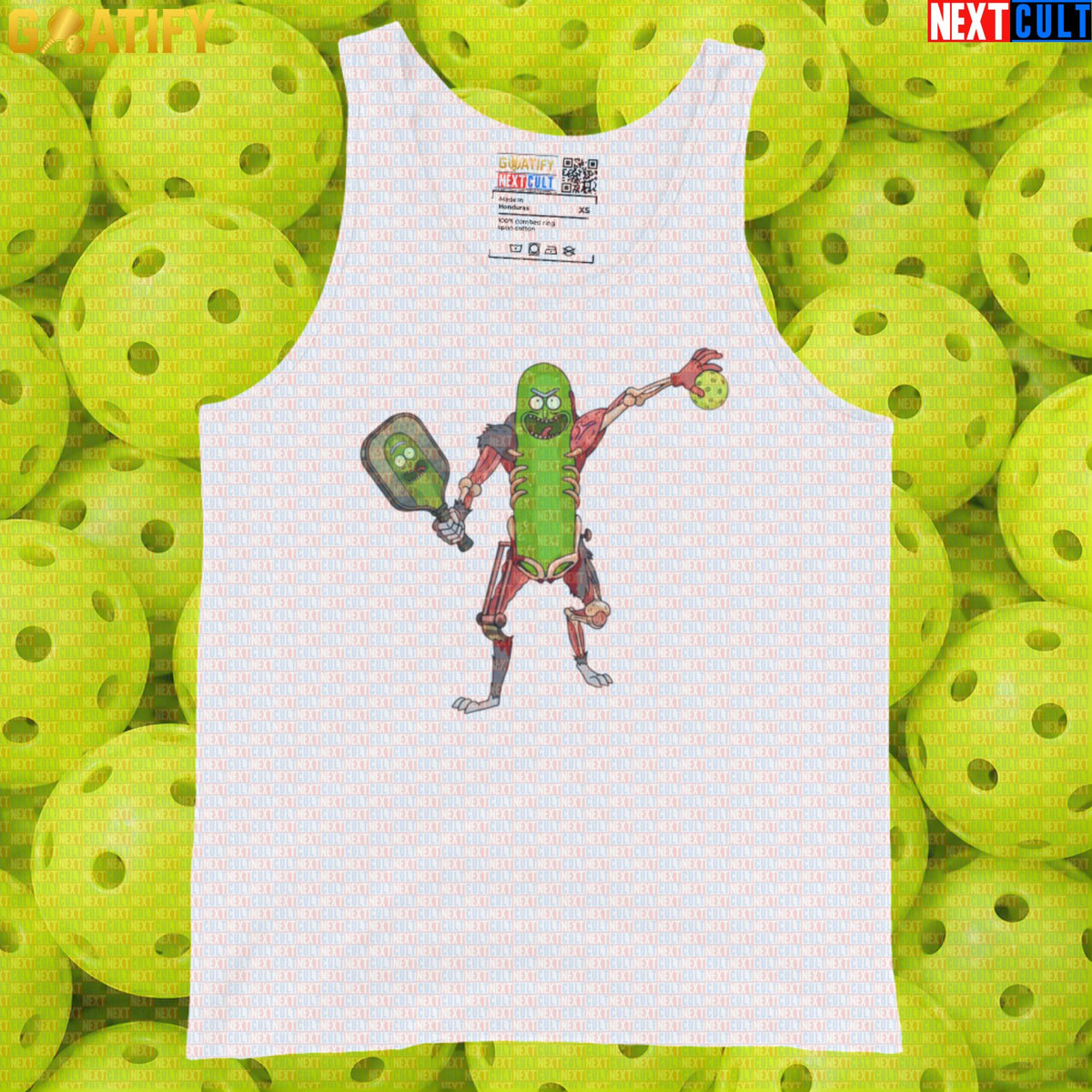 Pickleball Tank Top Pickle Rick Mutant Court Warrior for Players, Gym & Sports Fans White Tank Tops Next Cult Brand