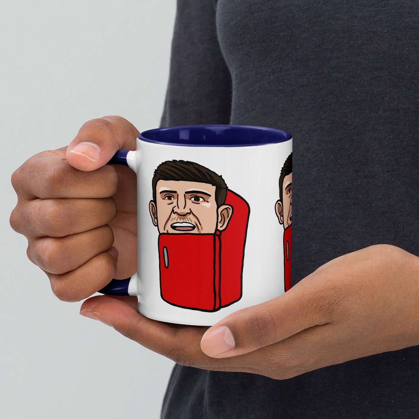 Harry ''The Fridge'' Maguire Mug with Color Inside Dark Blue Mugs Football Harry Maguire Manchester United The Fridge Next Cult Brand