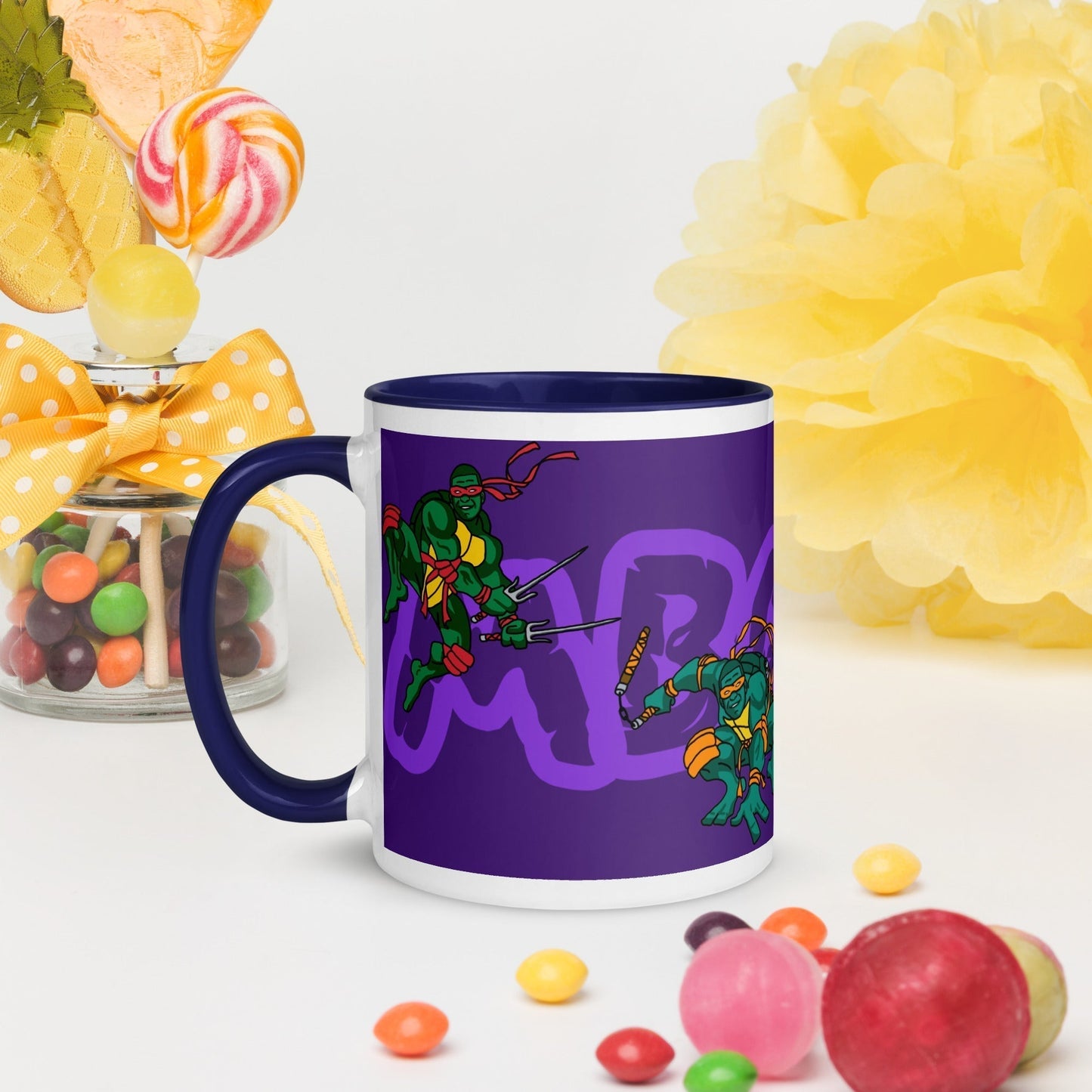 Kylian Mbappe Ninja Turtles funny football/ soccer meme Mug with Color Inside purple Mugs Football Kylian Mbappe Ninja Turtles PSG Real Madrid Next Cult Brand