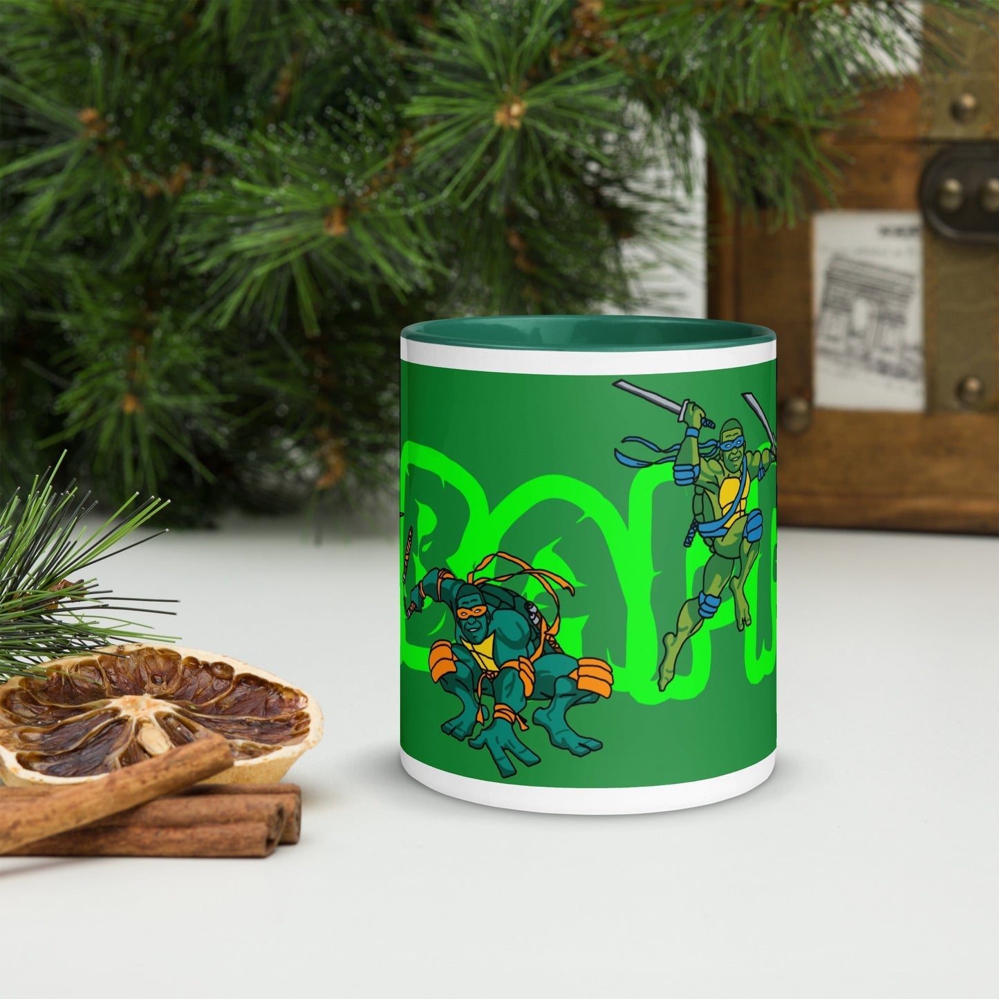 Kylian Mbappe Ninja Turtles funny football/ soccer meme Mug with Color Inside green Mugs Football Kylian Mbappe Ninja Turtles PSG Real Madrid Next Cult Brand