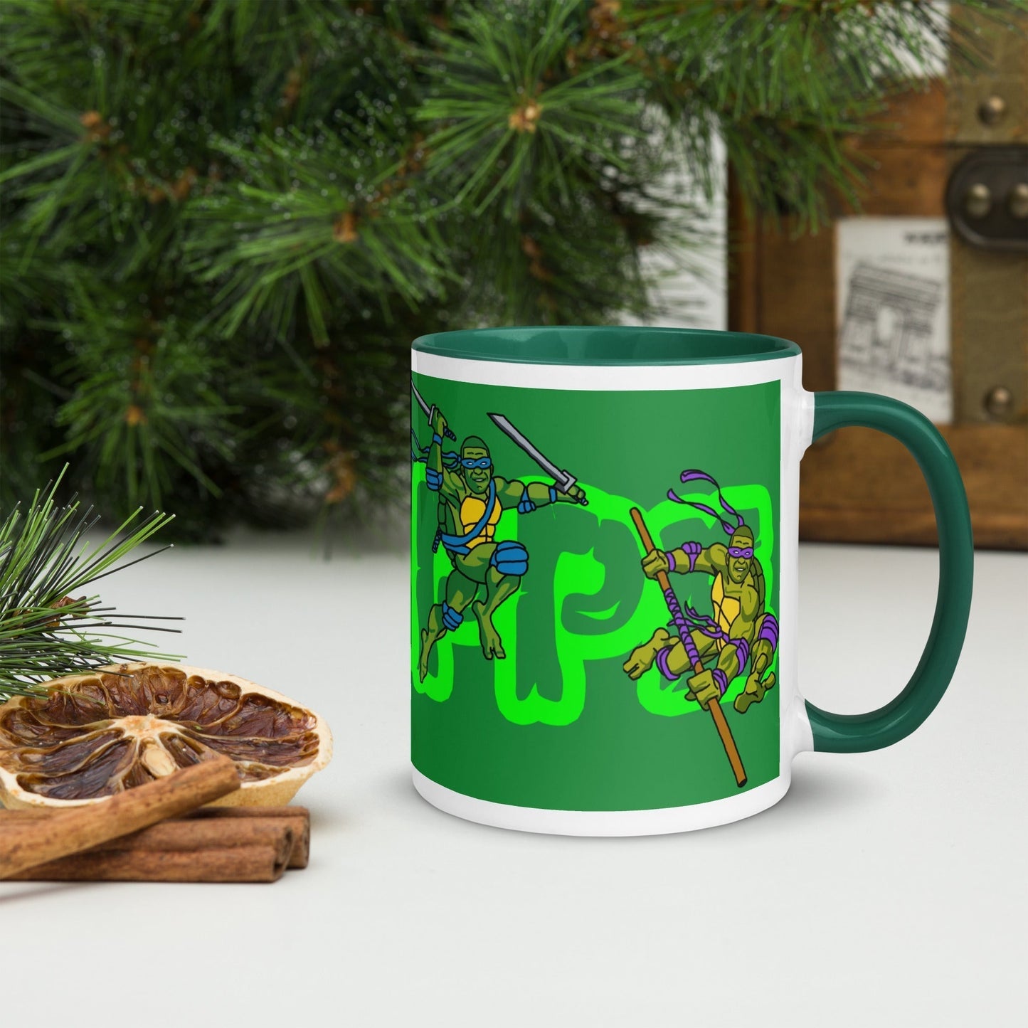 Kylian Mbappe Ninja Turtles funny football/ soccer meme Mug with Color Inside green Mugs Football Kylian Mbappe Ninja Turtles PSG Real Madrid Next Cult Brand