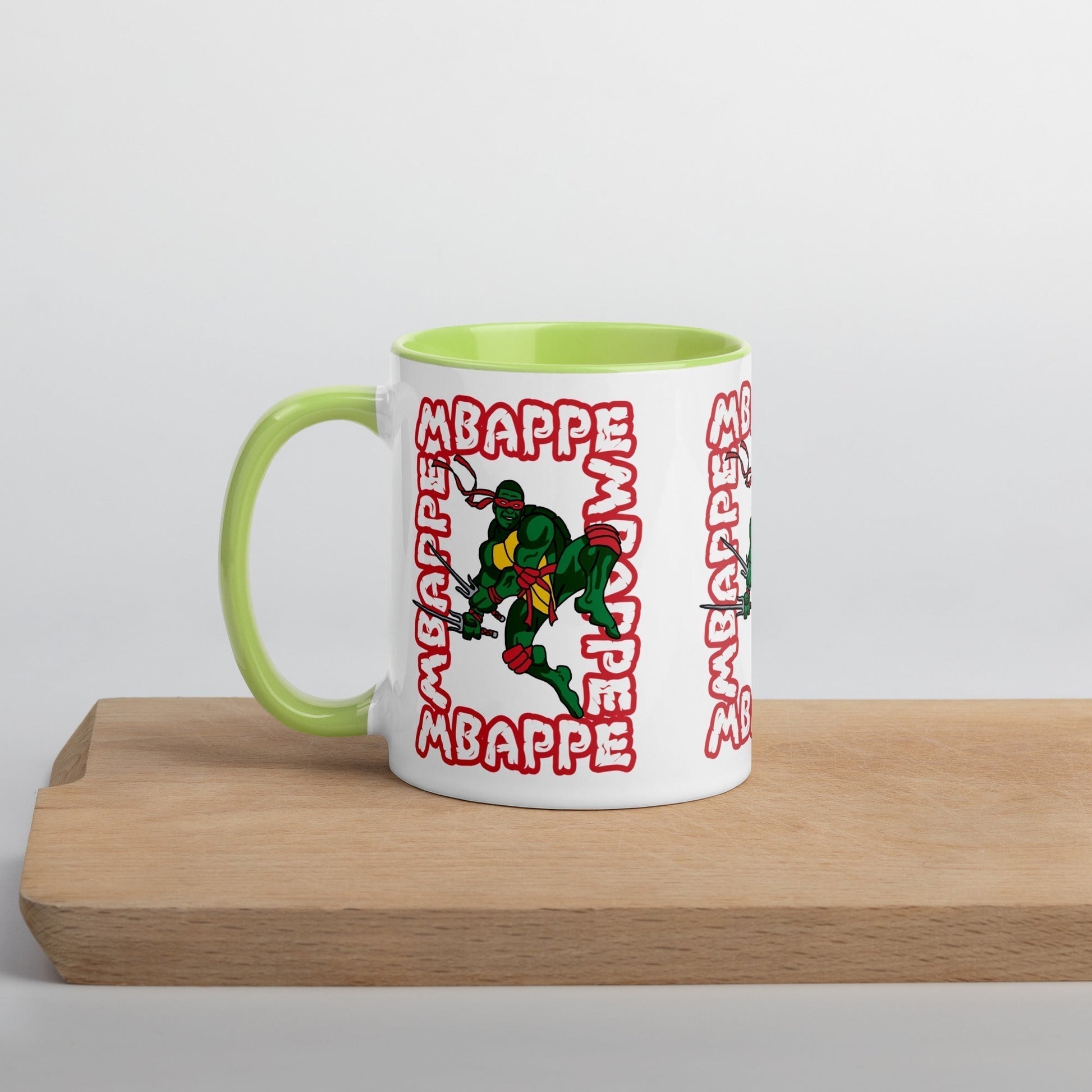 Kylian Mbappe Red Ninja Turtle Raphael Mug with Color Inside Mugs Football Kylian Mbappe Ninja Turtles PSG Real Madrid Next Cult Brand