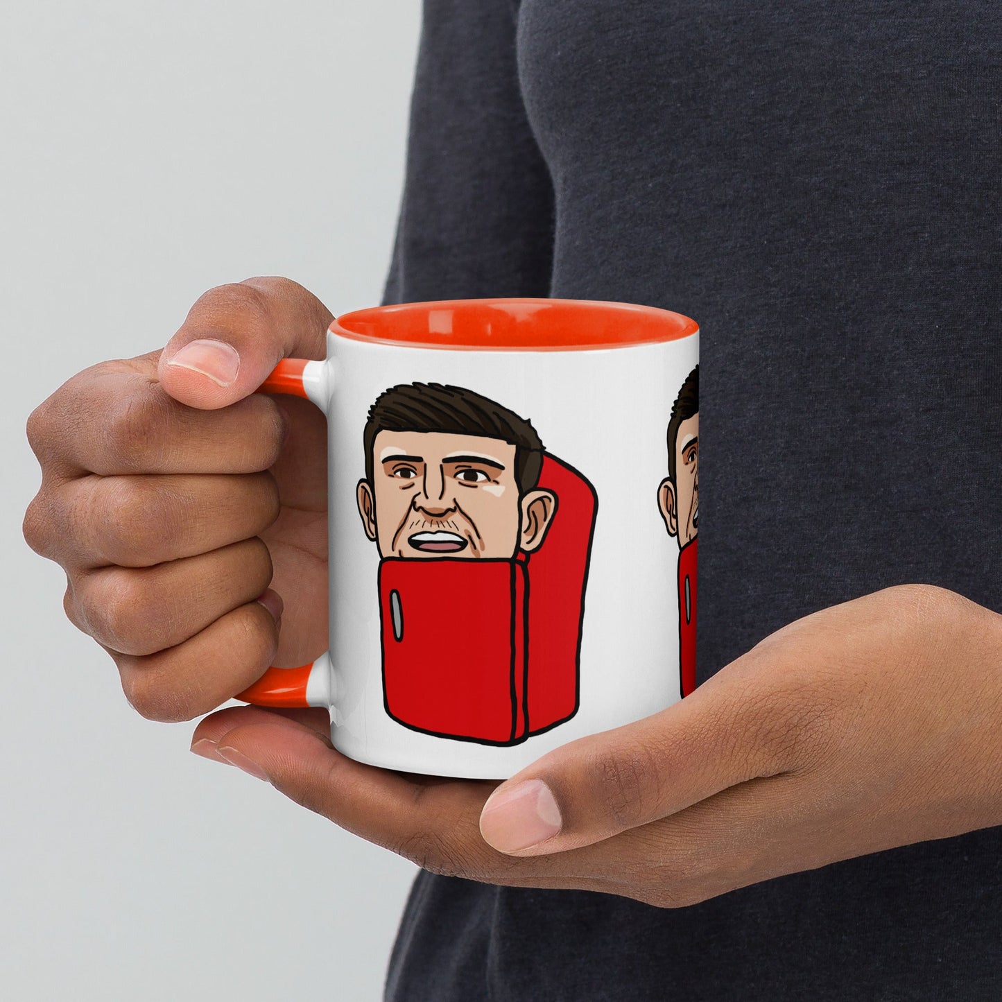 Harry ''The Fridge'' Maguire Mug with Color Inside Orange Mugs Football Harry Maguire Manchester United The Fridge Next Cult Brand