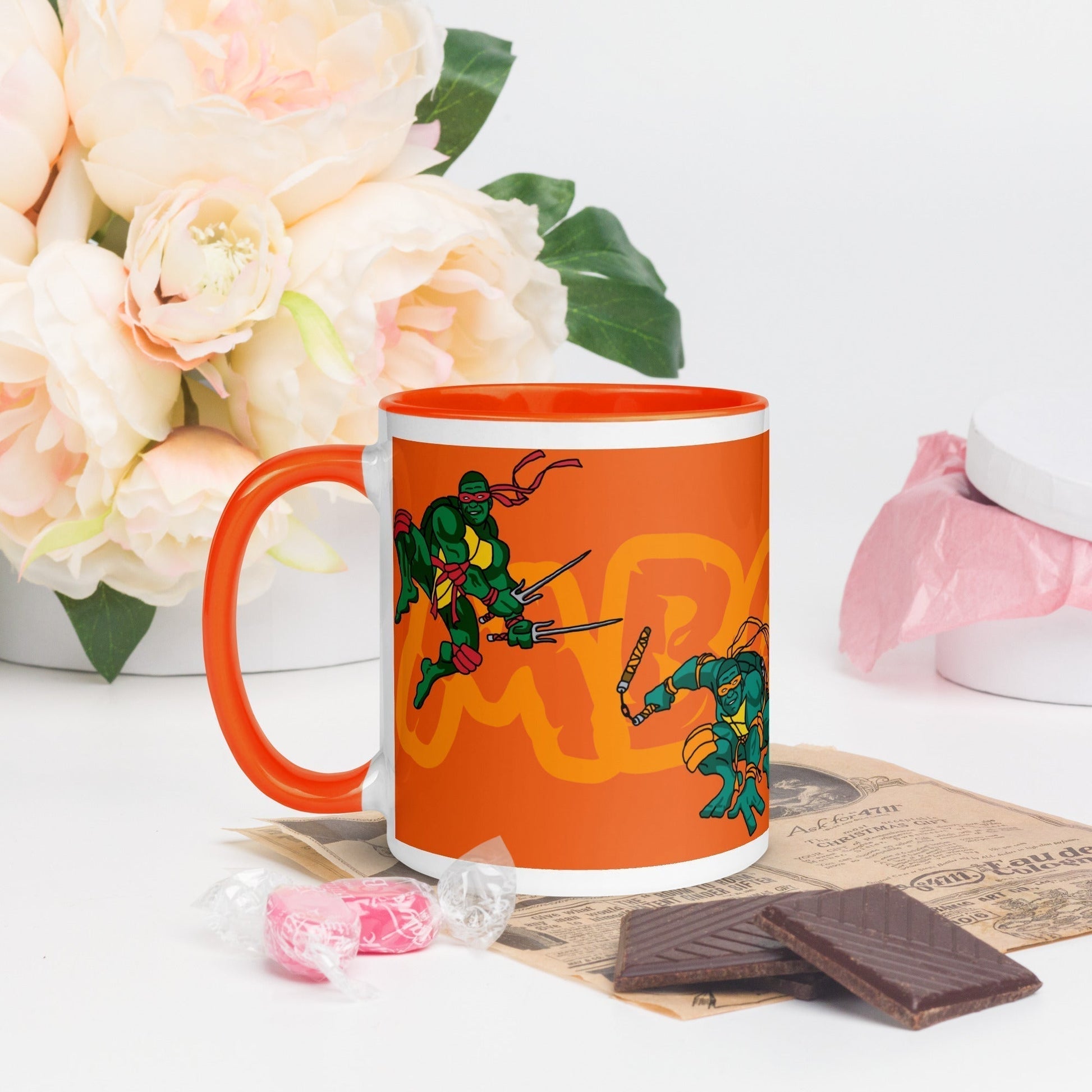 Kylian Mbappe Ninja Turtles funny football/ soccer meme Mug with Color Inside orange Default Title Mugs Football Kylian Mbappe Ninja Turtles PSG Real Madrid Next Cult Brand