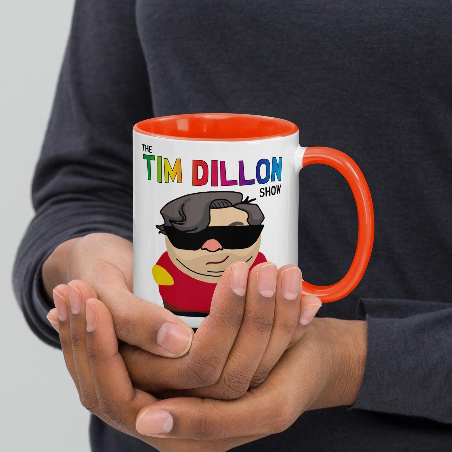 Tim Dillon Cartman, Southpark, The Tim Dillon Show, Tim Dillon Podcast, Tim Dillon Merch, Tim Dillon Mug with Color Inside Orange Mugs Podcasts Stand-up Comedy Tim Dillon Next Cult Brand