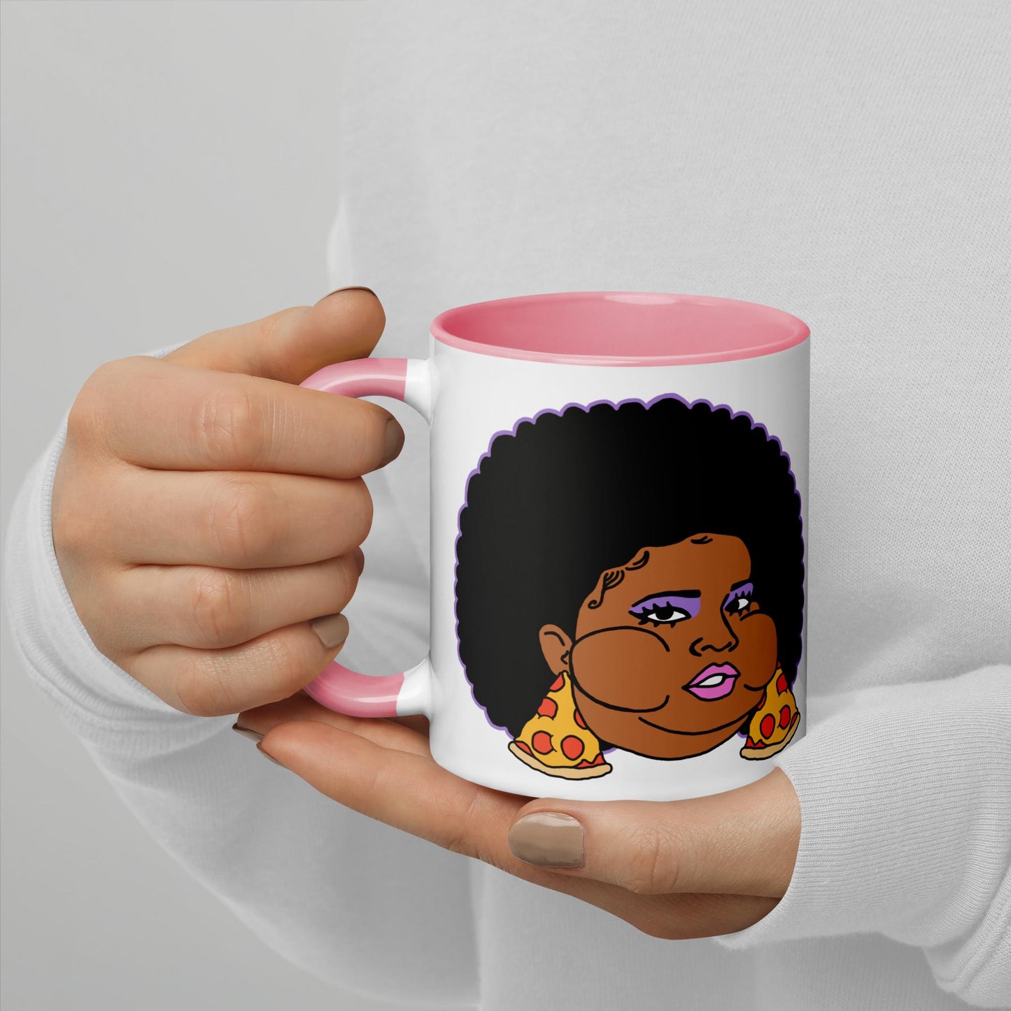 Pizzo Lizzo Pizza Lizzo Merch Lizzo Gift Song Lyrics Lizzo Mug with Color Inside Pink Mugs Lizzo Music Next Cult Brand