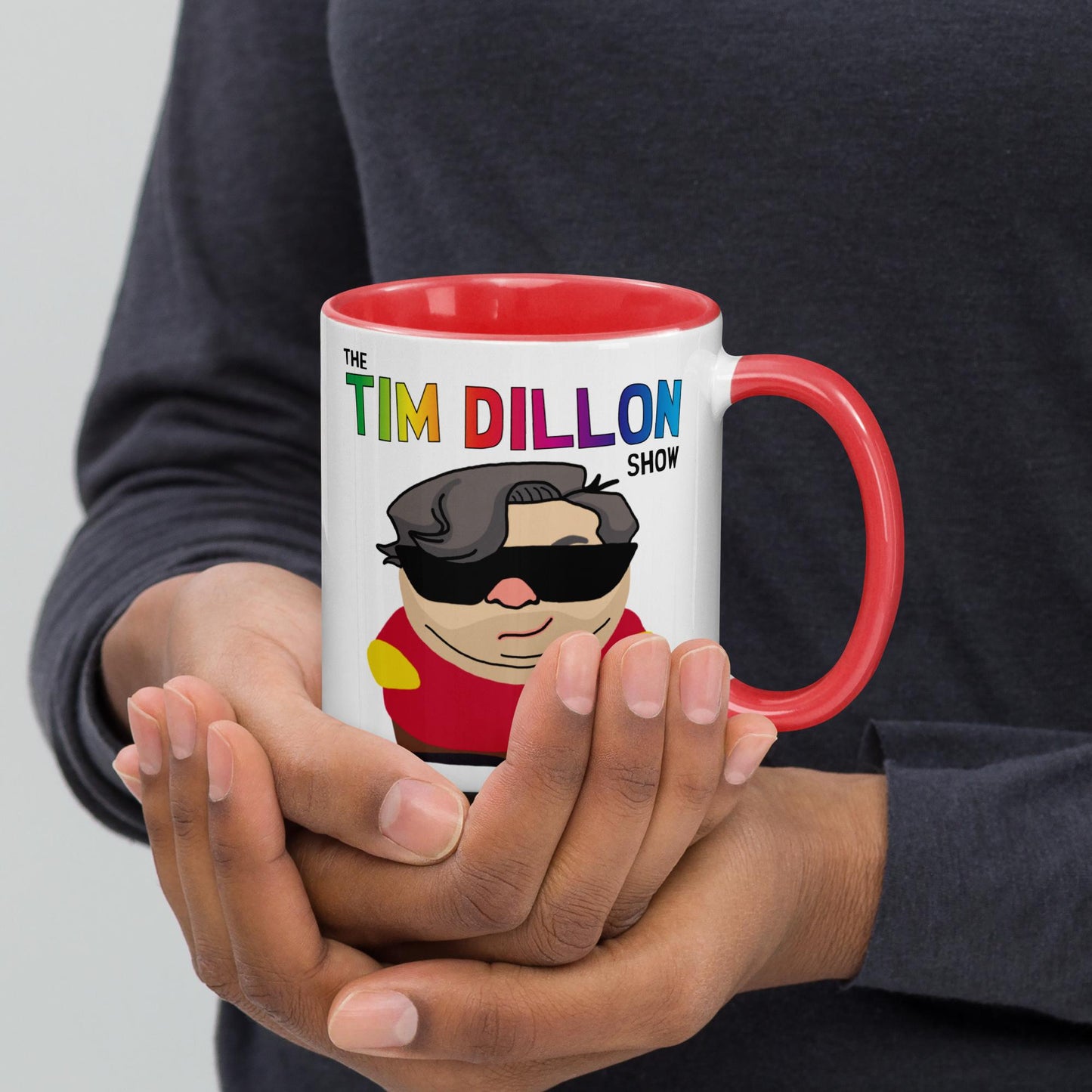 Tim Dillon Cartman, Southpark, The Tim Dillon Show, Tim Dillon Podcast, Tim Dillon Merch, Tim Dillon Mug with Color Inside Red Mugs Podcasts Stand-up Comedy Tim Dillon Next Cult Brand