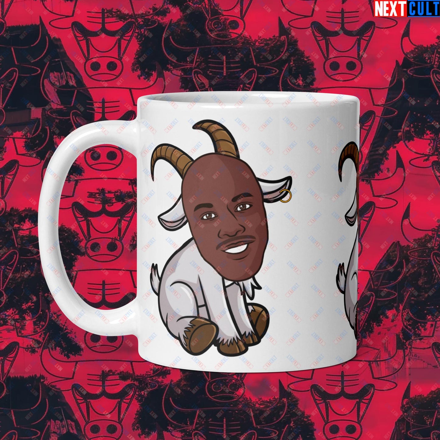 Michael Jordan G.O.A.T. Mug - Funny Basketball Meme Coffee Cup - Greatest of All Time NBA Cartoon Design - Perfect Gift for Basketball Fans White glossy mug Default Title Mugs Basketball Chicago Bulls G.O.A.T. Michael Jordan NBA Next Cult Brand