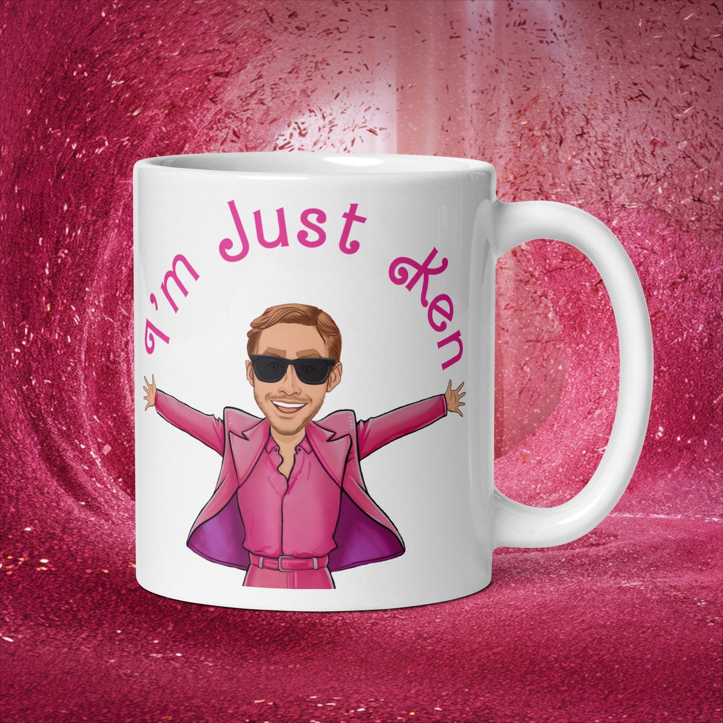 Ken Barbie Ryan Gosling I'm Just Ken White glossy mug Default Title Mugs Barbie Celebrities Ken Movies Ryan Gosling Next Cult Brand