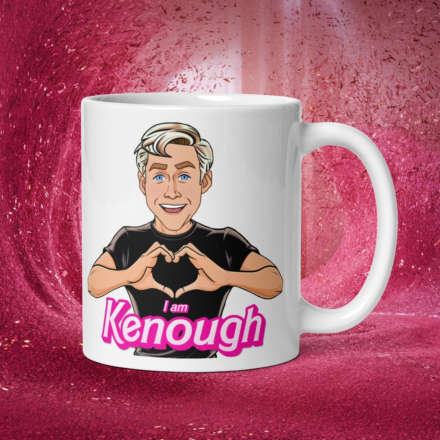 I am Kenough Ryan Gosling Ken Barbie Movie White glossy mug Default Title Mugs Barbie Celebrities Ken Movies Ryan Gosling Next Cult Brand