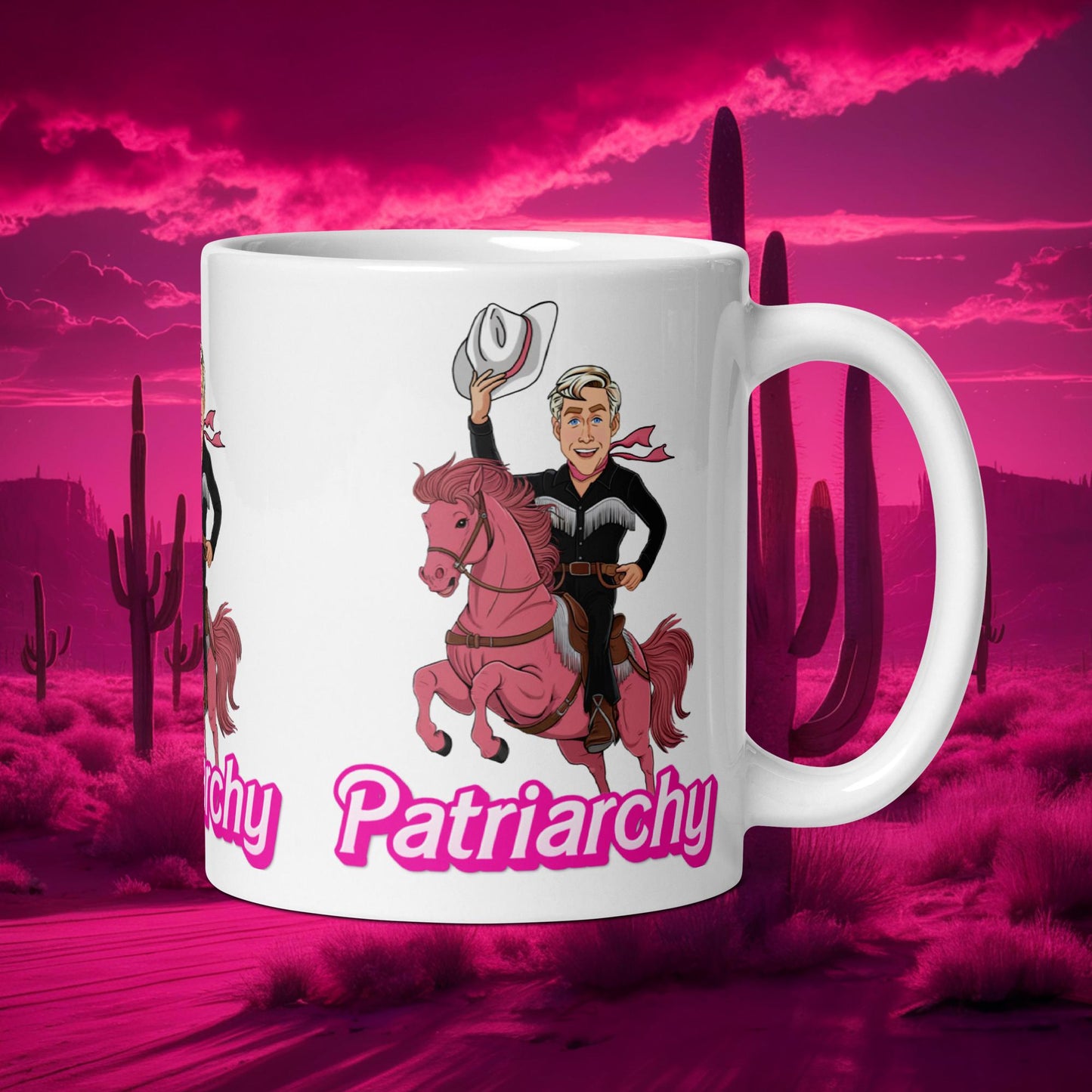 Ken Barbie Movie When I found out the patriarchy wasn't just about horses, I lost interest White glossy mug Default Title Mugs Barbie Celebrities Ken Movies Ryan Gosling Next Cult Brand