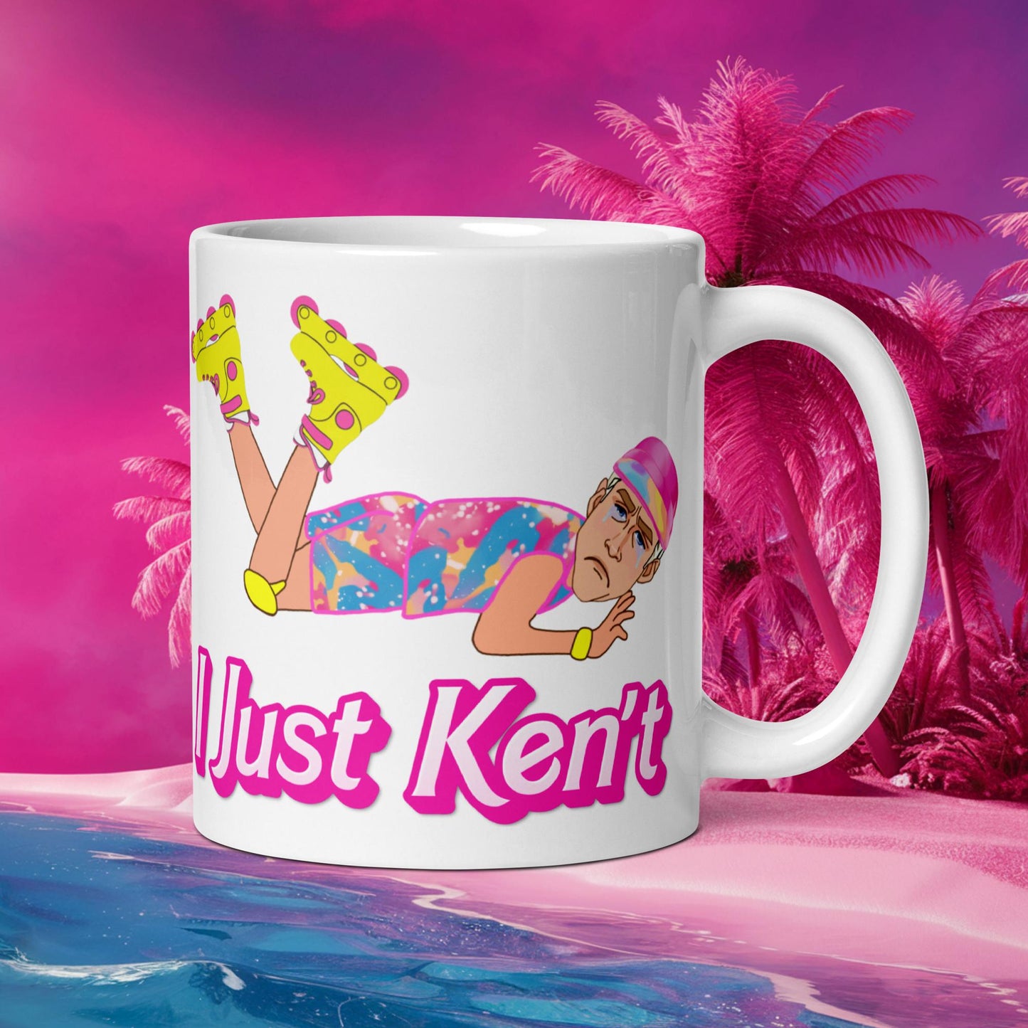 I Just Ken't I just Can't Ryan Gosling Ken Barbie Movie White glossy mug Default Title Mugs Barbie Celebrities Ken Movies Ryan Gosling Next Cult Brand