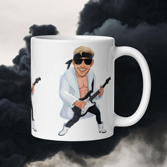 Rockstar Ken Barbie Movie Ryan Gosling White glossy mug Default Title Mugs Barbie Celebrities Ken Movies Music Rock Music Ryan Gosling Next Cult Brand